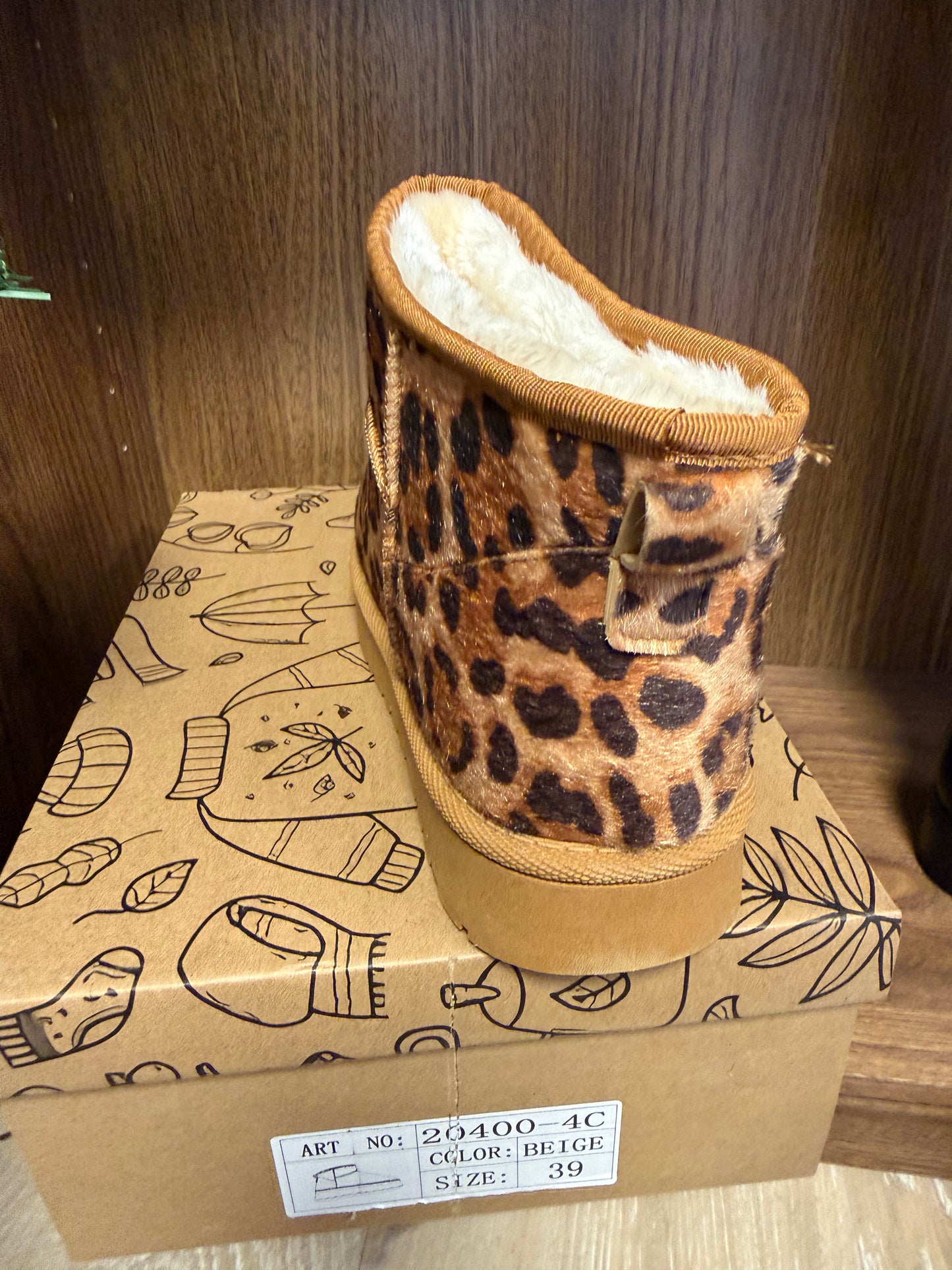 Bottines fourrées léopard