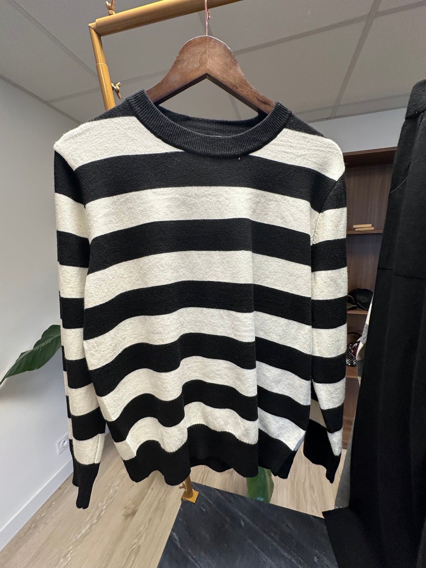 Ensemble Phil Pull et Pantalon noir et blanc  TU