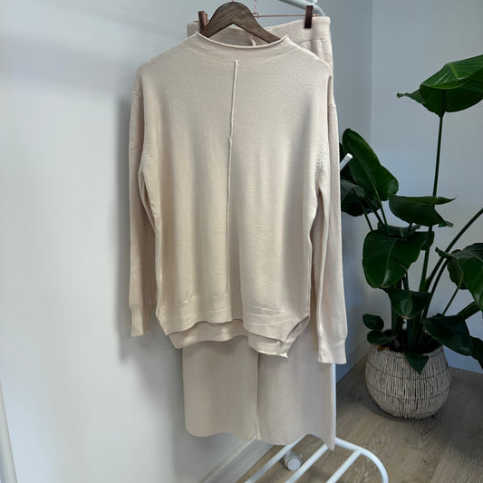 Ensemble Justine Pull et Pantalon Beige TU