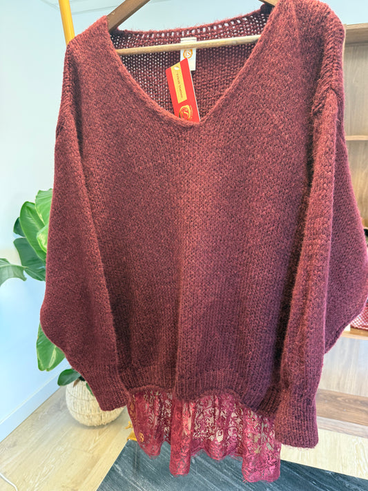 Pull Maya bordeaux TU