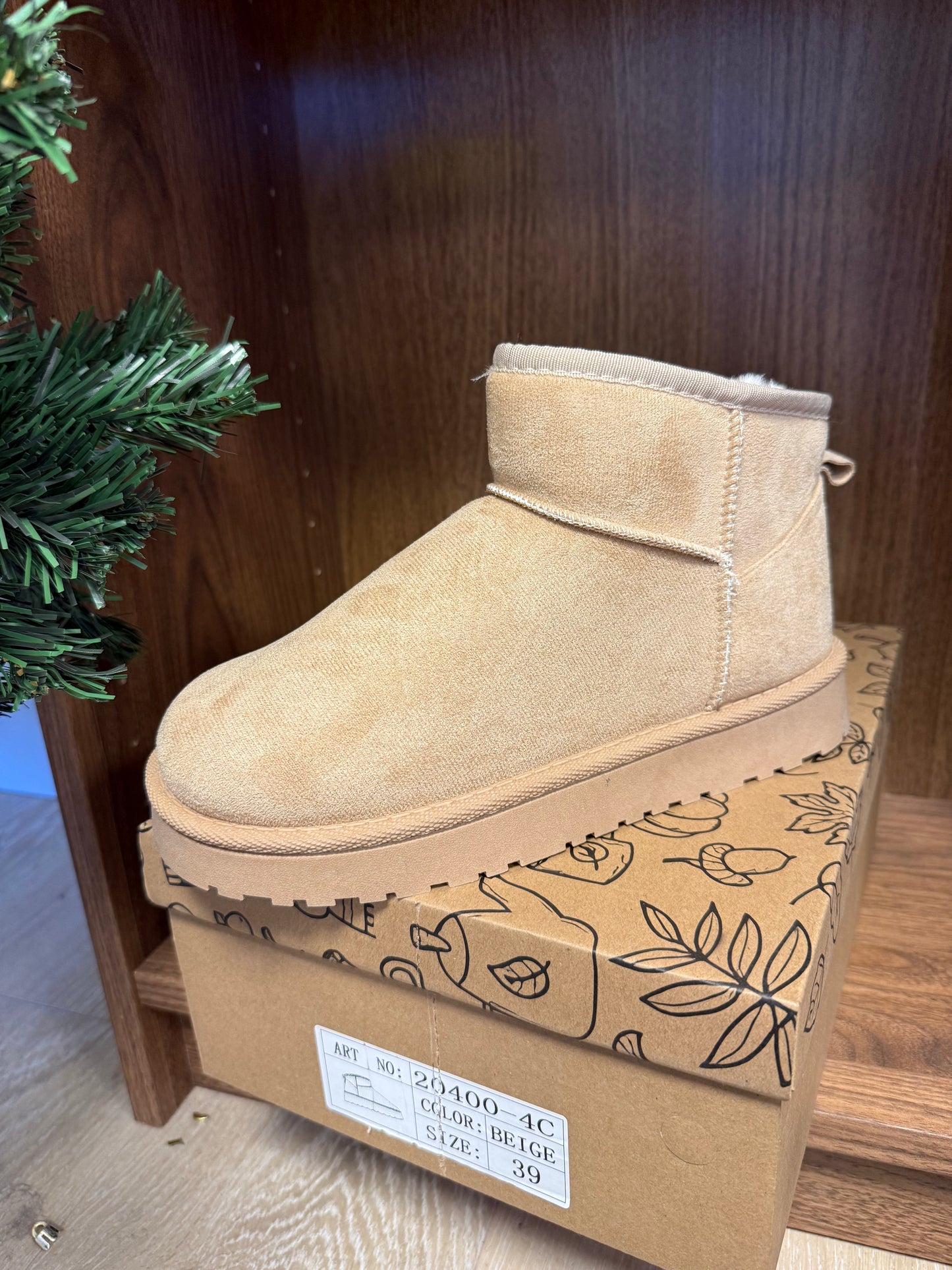 Bottines fourrées camel