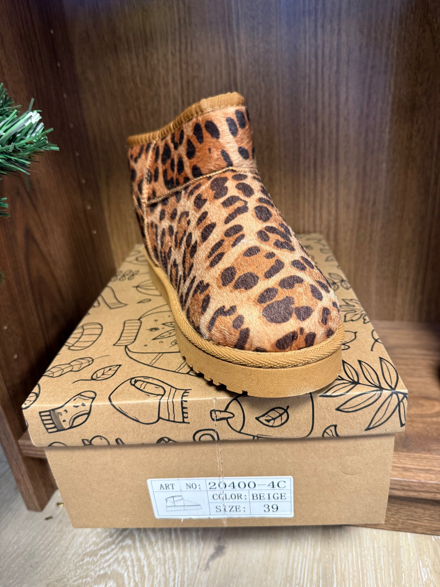 Bottines fourrées léopard