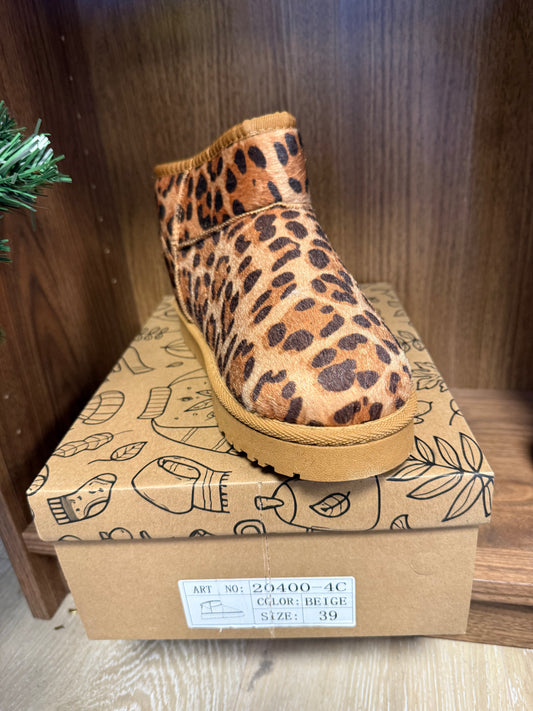 Bottines fourrées léopard