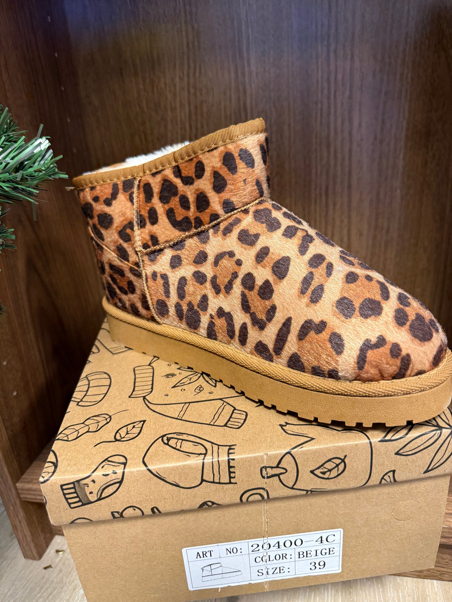 Bottines fourrées léopard