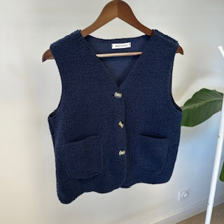 Gilet sans manche Clara TU Bleu marine